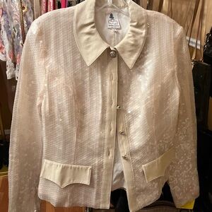 Elegant Cream Sequin Jacket